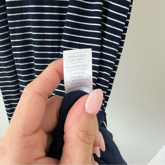 Marine Layer Lexi Rib Daytime MIDI Tank Dress in Navy Stripes small - Picture 5 of 9